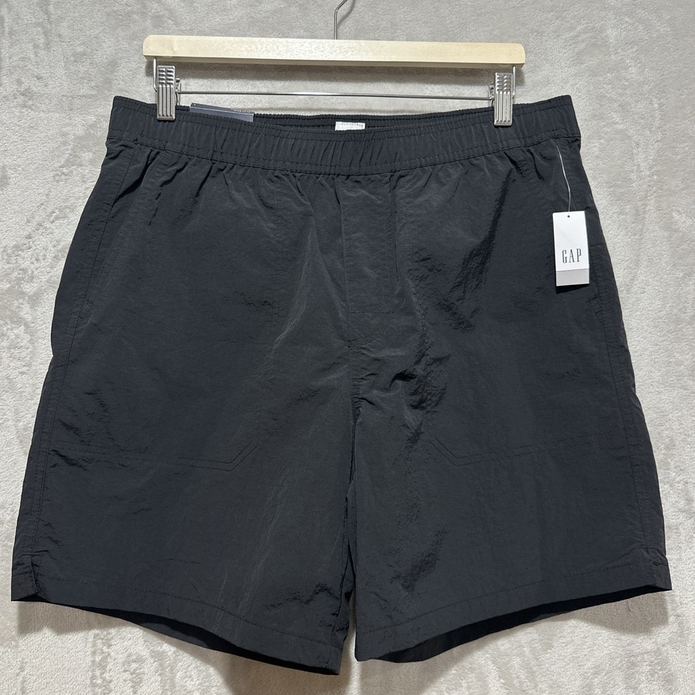 GAP Hybrid Easy Short Men's L Black 7" Inseam Elastic Waist Quick Dry Pocket NWT